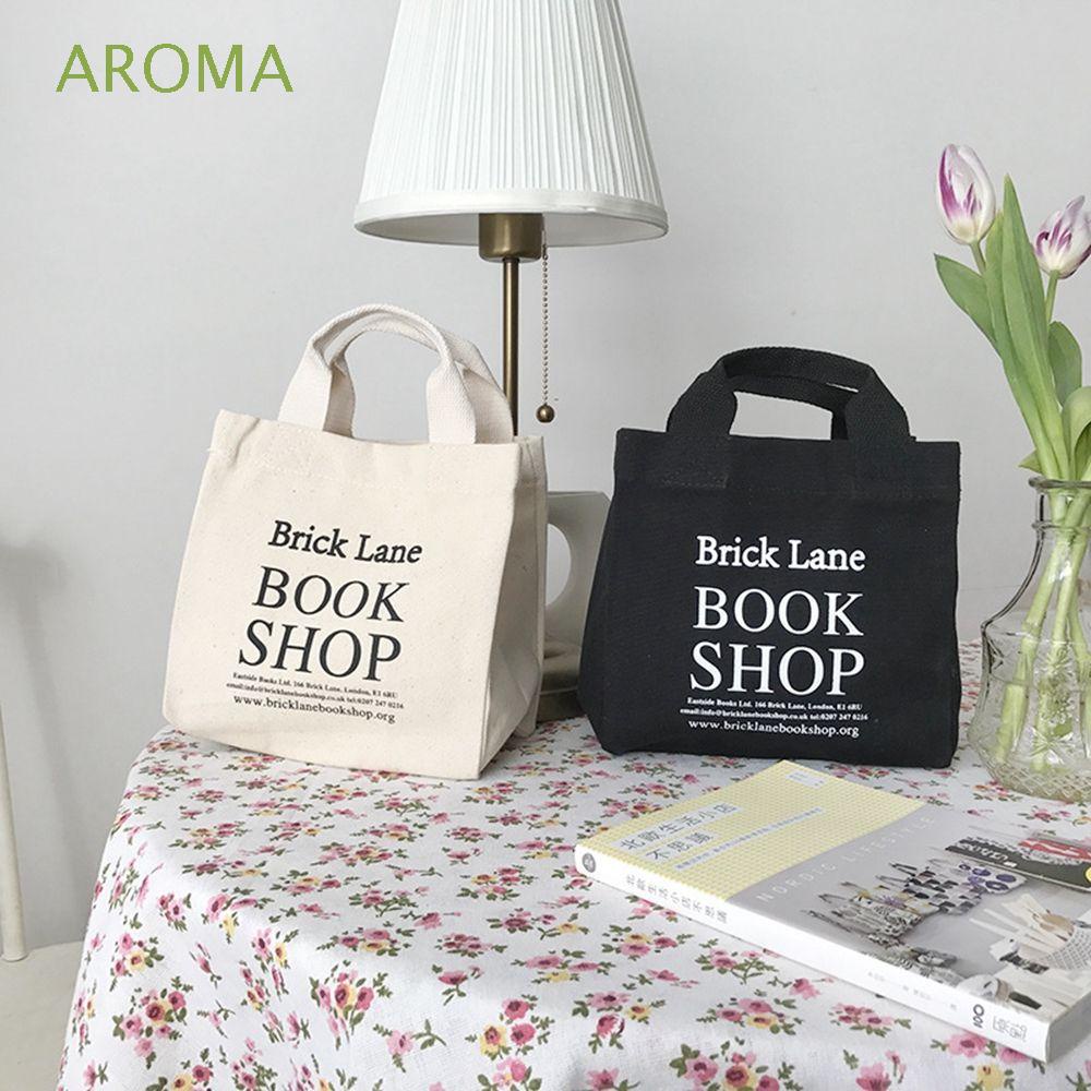 Túi Đựng Hộp Cơm Trưa Bằng Vải Canvas In Họa Tiết Hoạt Hình Dễ Thương Nhỏ Gọn Tiện Dụng Cho Bé