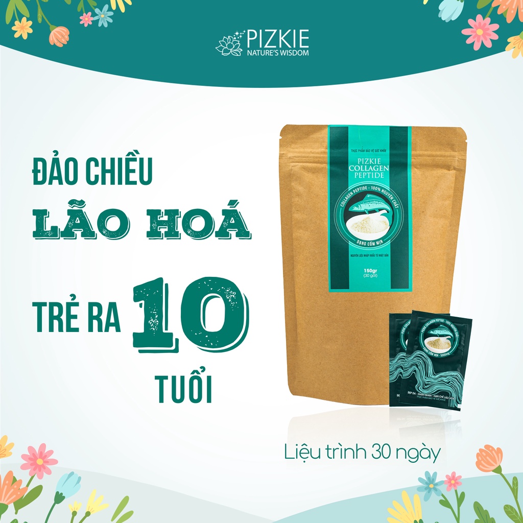[Mã BMBAU50 giảm 7% đơn 99K] Collagen Cá Hồi COLLAGEN PEPTIDE PIZKIE Trẻ Hóa, Giảm Nếp Nhăn Túi 30 Gói 5gr