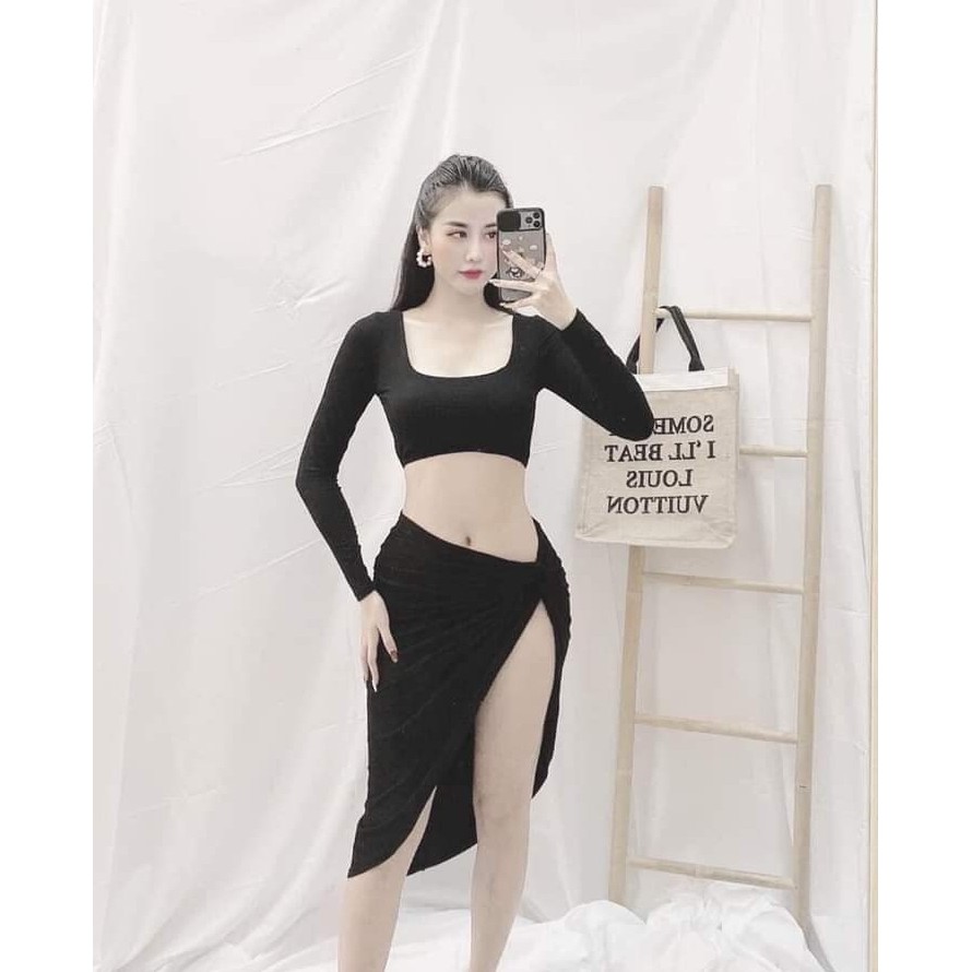 Sét bikini 3 món dài tay ngọc trinh đi bơi đi biển đẹp nhiều màu (5 màu) VATIXA BKN62