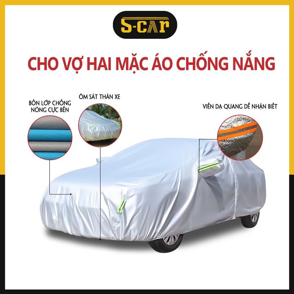 Bạt phủ ô tô 4 5 7 chỗ chống nắng nóng mưa 3 lớp cao cấp B015