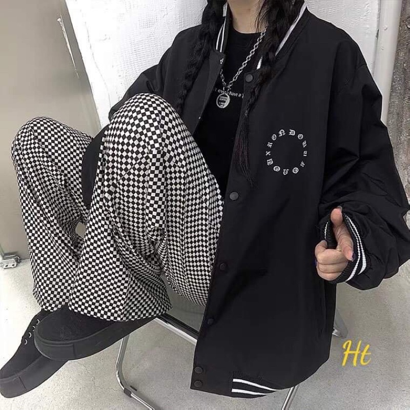 Áo khoác bomber chữ vòng tròn HT11