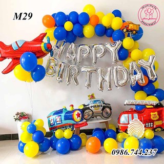 Set Bóng Trang Trí Sinh Nhật Happy Birthday Hình Ô Tô Mã M29