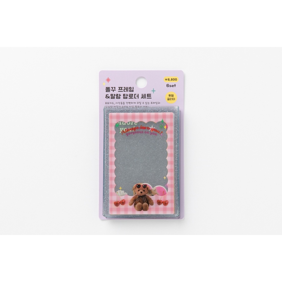 Toploader Decor ARTBOX Hàn Quốc Bọc Card Đựng Ảnh Trang Trí Photocard Polaroid 12 Tấm Họa Tiết Kẻ Caro Động Vật