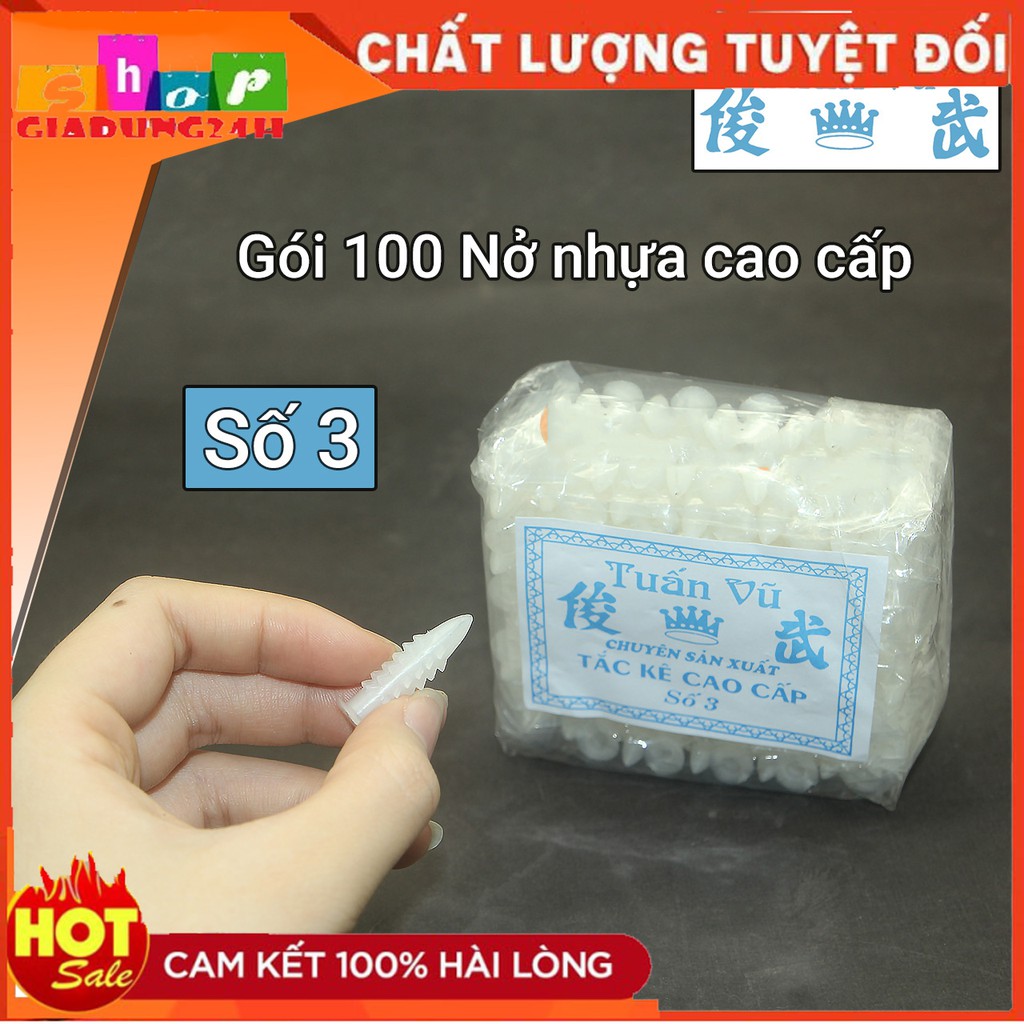 Combo 100 chiếc tắc kê nhựa nở nhựa các số 3,4,5,6-Giadung24h