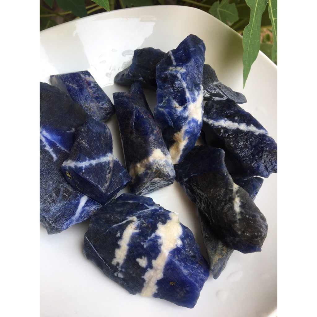 100gr Sodalite Đá Thô Màu Xanh dương