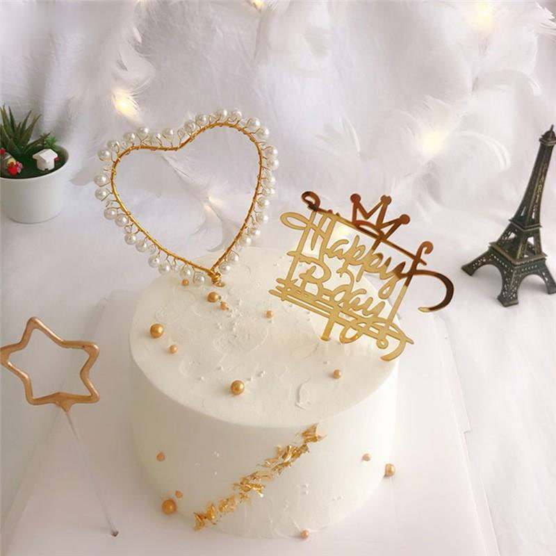 Que gắn trang trí bánh kem hình chữ Happy Birthday