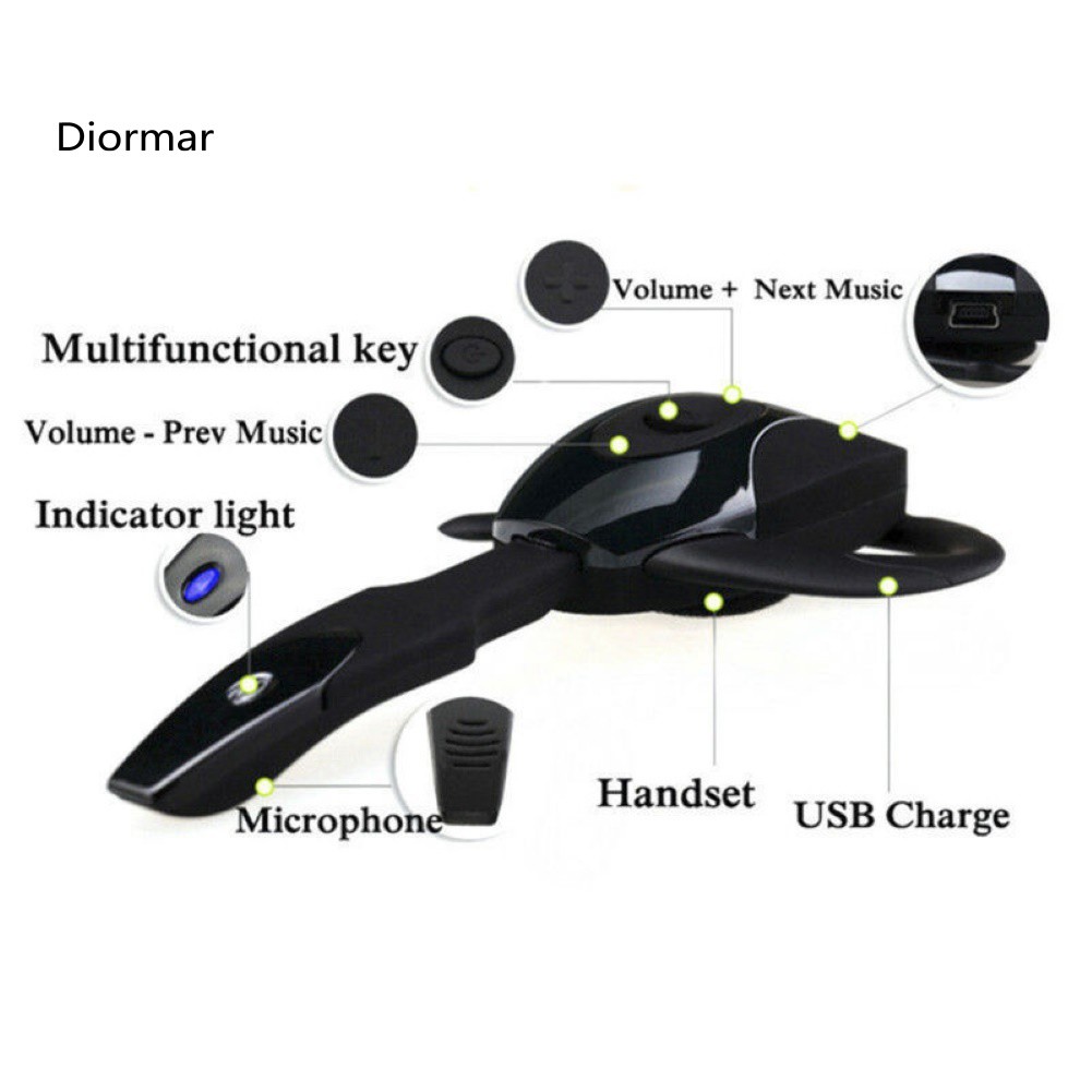 Tai Nghe Bluetooth 4.0 Không Dây Móc Vành Tai Tích Hợp Mic 1 Cái