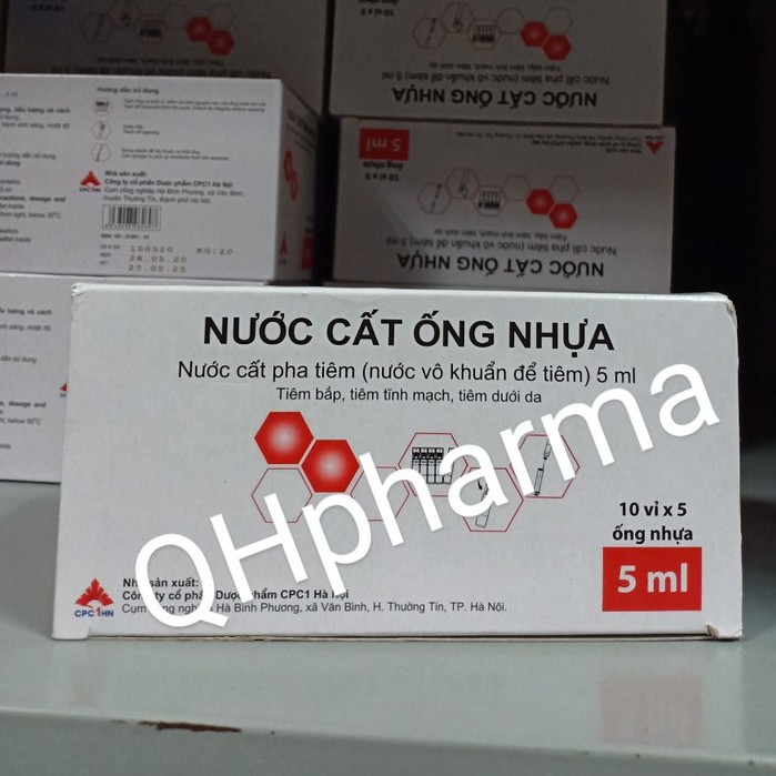 Nước cất ống nhựa hộp 50 ống 5ml