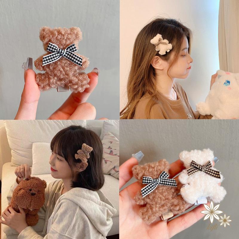 🌸Kẹp Tóc Đính Gấu Bông Hoạt Hình Dễ Thương Thời Trang Mùa Thu Cho Bé Gái