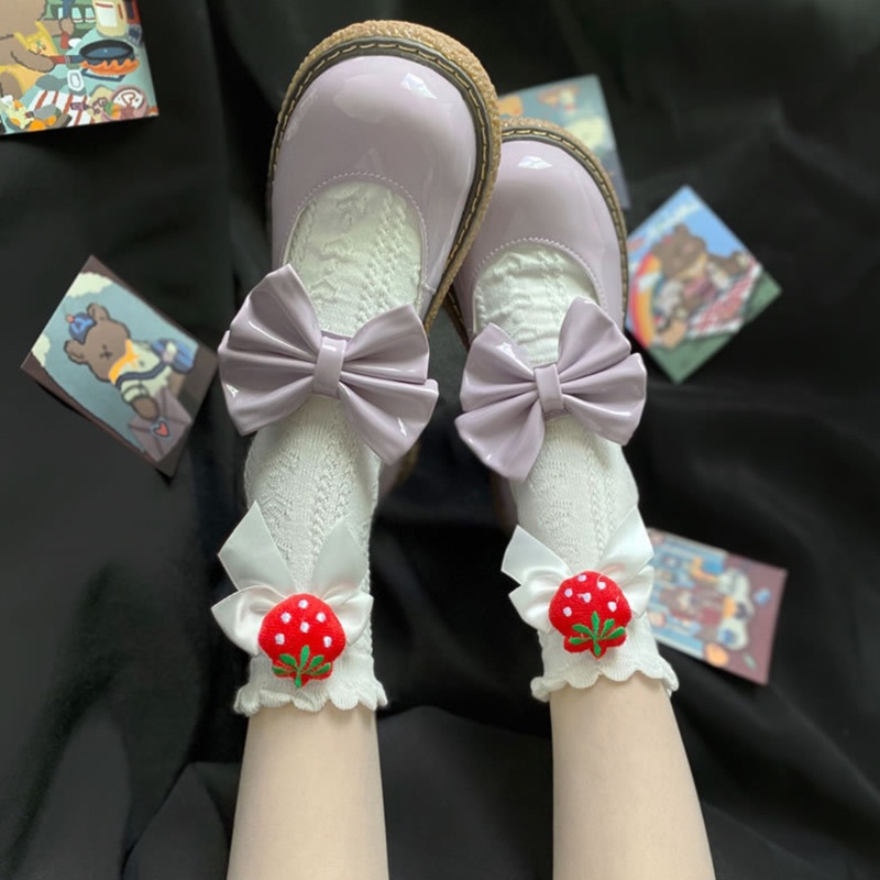 Tất Dệt Kim Phối Nơ Phong Cách Lolita Đáng Yêu Cho Nữ