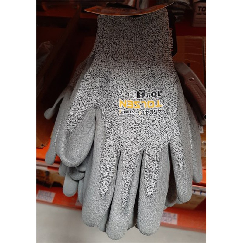 Bao Tay Chống Cắt Công Nghiệp 9 inch 10 inch Tolsen 45040 45041  tạo độ bám, chống dầu, tron trượt và chống mài mòn tốt