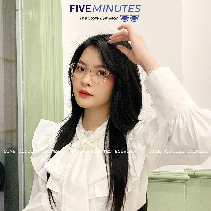 Gọng kính cận nữ, kim loại mảnh kết hợp nhựa dẻo Lami 2736 Five Minutes