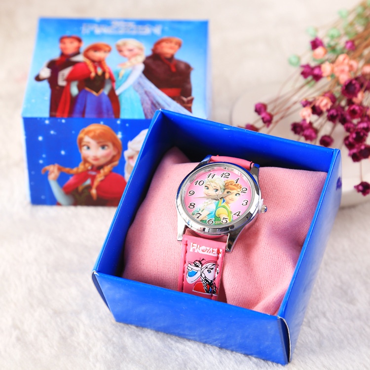 Đồng Hồ Thạch Anh Hình Nhân Vật Hoạt Hình Frozen Disney Elsa Cho Bé Gái Kèm Hộp Quà Tặng