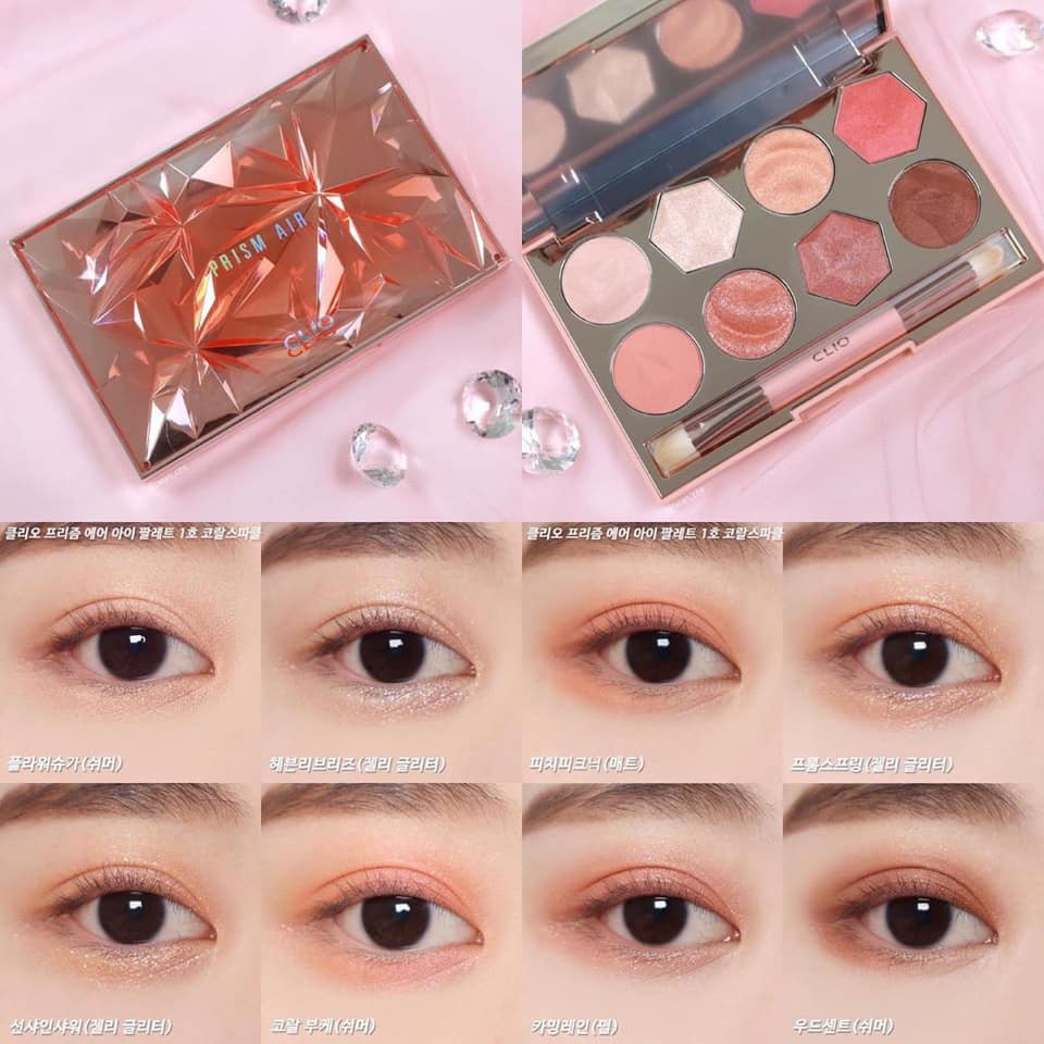 Bảng phấn mắt Clio Prism Air Eye Palete 8 ô, nhũ lấp lánh bám màu tốt - HONGS BEAUTY | BigBuy360 - bigbuy360.vn