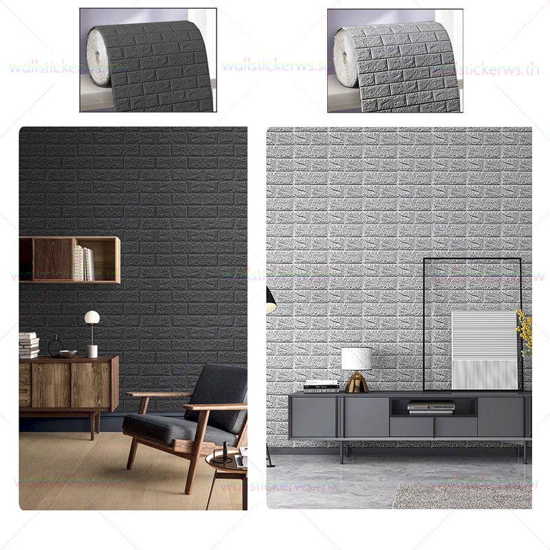 Cuộn Giấy Dán Tường Bằng Xốp Giả Gạch Chống Thấm Nước Rộng 70cm Dài 5m