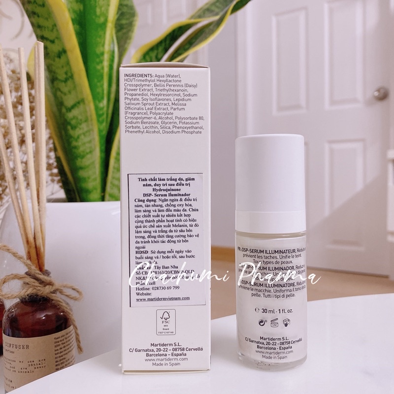 Tinh chất làm sáng da, mờ thâm martiderm pigment zero dsp serum illuminator