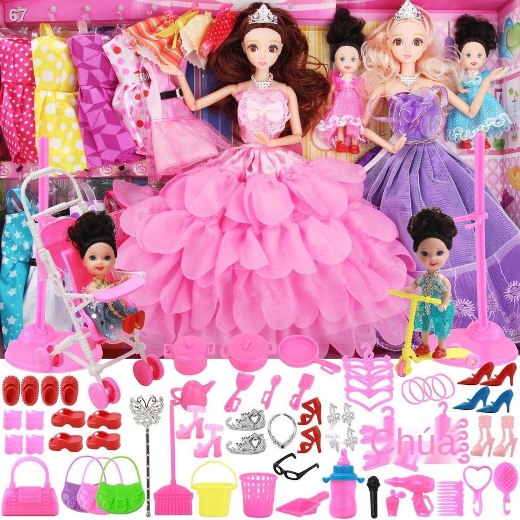 Hộp quà bộ búp bê Barbie hát, trang phục đồ chơi trẻ em, tặng sinh nhật bé gái và ngày lễ emQ