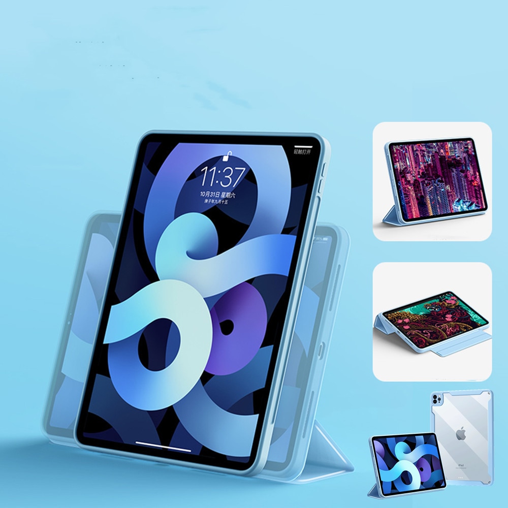Bao da nắp gập nam châm trong suốt cho Ipad Pro 11 12.9 2021 Ipad Air 4