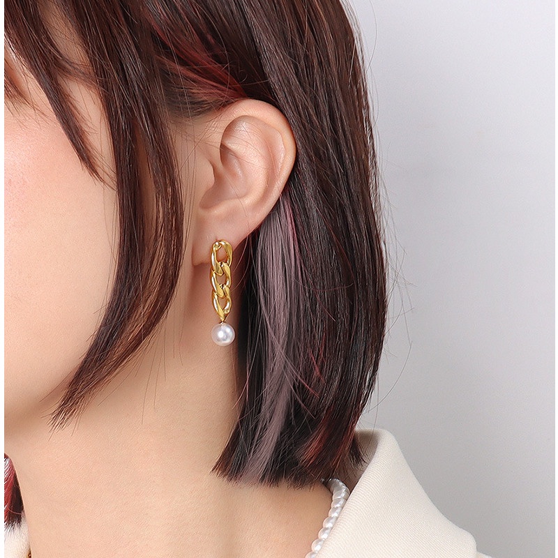 Bông Tai Nữ Titan Không Rỉ Dây Xích Sang Trọng TT 4112