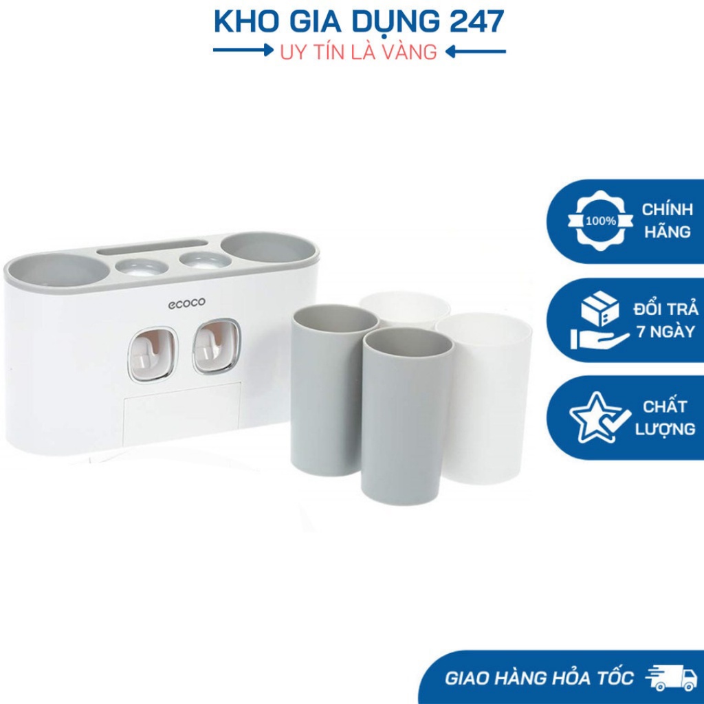 Nhả Kem 4 Cốc Ecoco Tiện Dụng, Gọn Gàng, Ngăn Nắp - Nhả Kem Đánh Răng