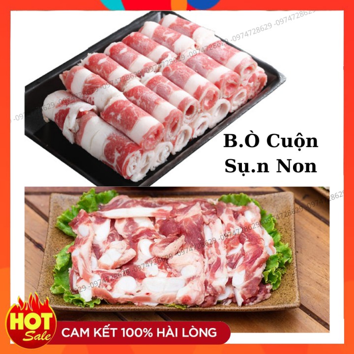 [Cầu Giấy] Ba chỉ Bò Mỹ Cuộn + Sườn Sụn heo non đóng khay 500g Ship siêu tốc (bò cuộn/sụn non)