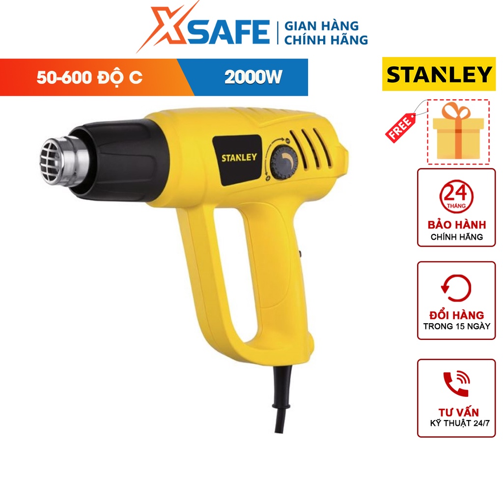 Máy thổi hơi nóng 2000W STANLEY STEL670-B1 công suất 2000W, nhiệt độ 50-800°C, chức năng điều chỉnh nhiệt độ[CHÍNH HÃNG]