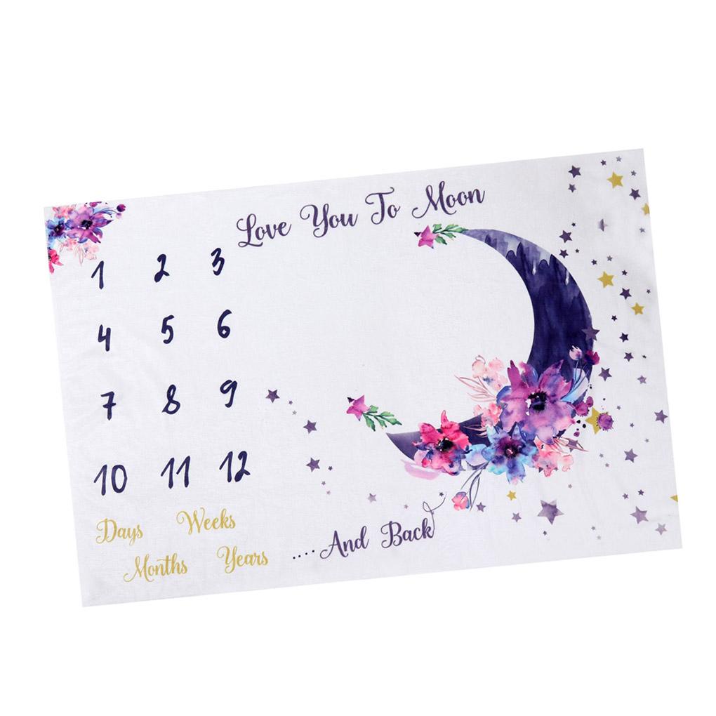 Chăn Vải Flannel Đánh Dấu Cột Mốc Phát Triển Theo Tháng Làm Phông Nền Chụp Ảnh Cho Bé Sơ Sinh