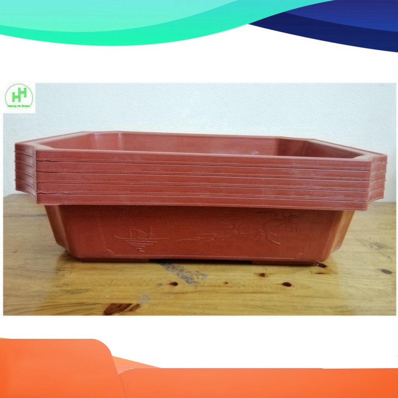 5 Khay Nhựa Bình Thuận PLASTIC Kích Thước 50X35X12CM - Màu Nâu
