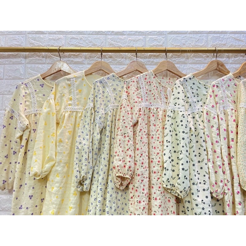 ĐẦM BABYDOLL HOA TAY PHỒNG SIÊU CƯNG.