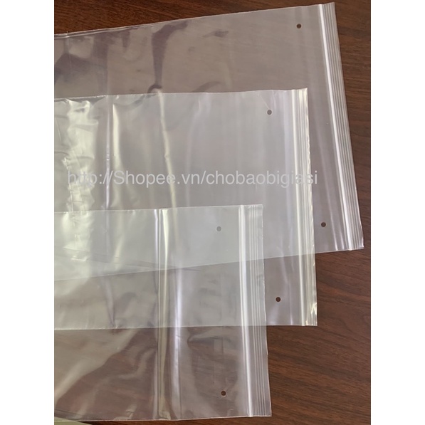 {1kg/size} Túi zipper chỉ trắng (có đục lỗ - có sẵn 3 size), hàng đẹp