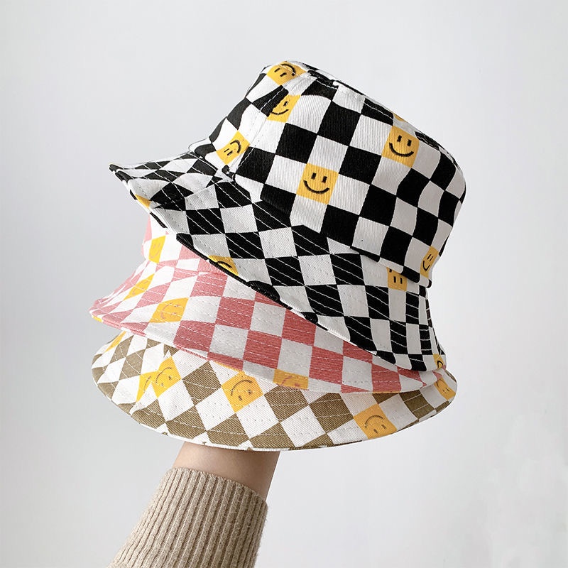 Nón Tai Bèo Vành Rộng Sọc Ca Rô Đen Trắng Phong Cách Hàn Quốc Xinh Xắn Dành Cho Bé