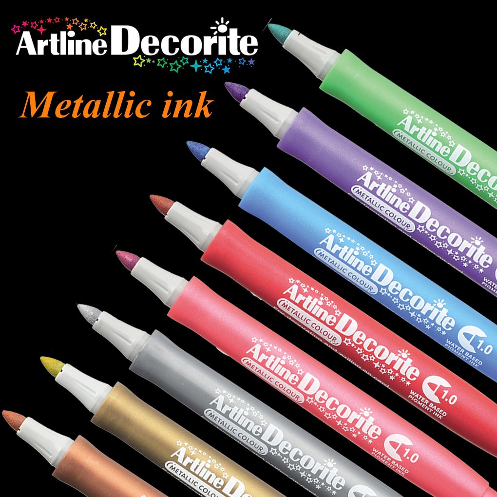 Bút màu nổi viết vẽ trên mọi chất liệu Artline Decorite EDFM-1 - Màu tím nhũ (Metallic Purple)