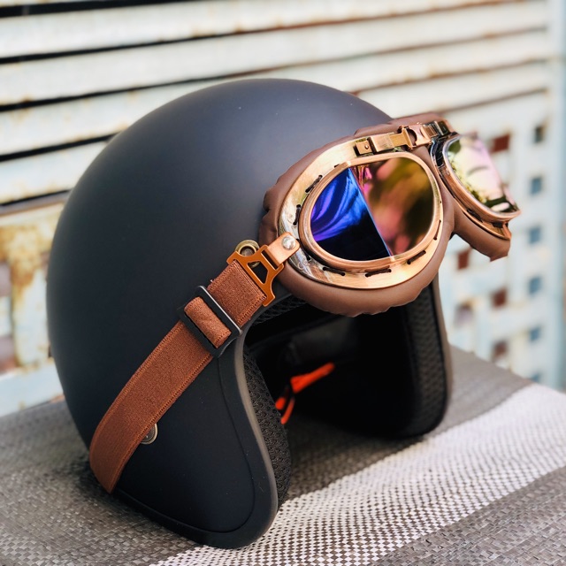 Kính phi công gắn nón bảo hiểm loại 1 - Kính dây gắn mũ bảo hiểm