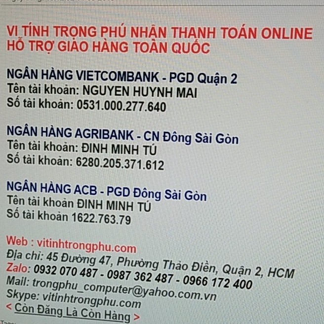 vitinhtrongphu, Cửa hàng trực tuyến | WebRaoVat - webraovat.net.vn