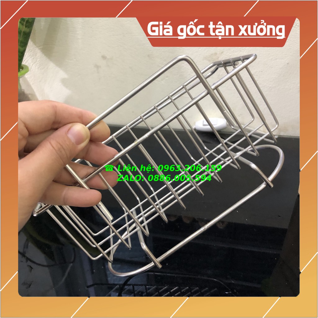 Khay hứng giẻ rửa bát, Giỏ đựng rẻ rửa bát, Kèm miếng dán dính tường và có khay hứng nước