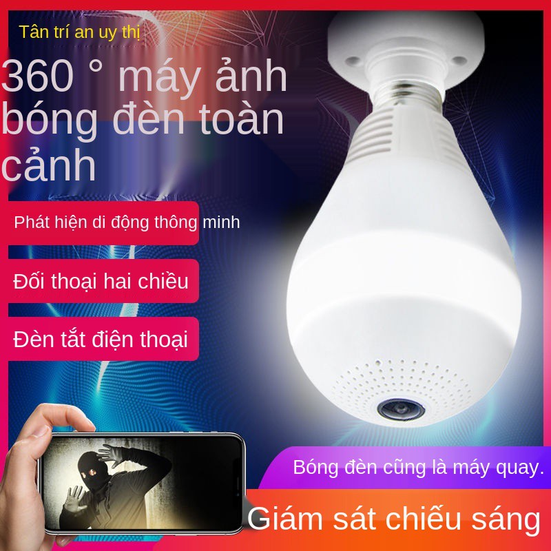 camera home trong nhà không dây wifi điện thoại di động bóng đèn từ xa giám sát mạng nhìn đêm độ nét cao màn h