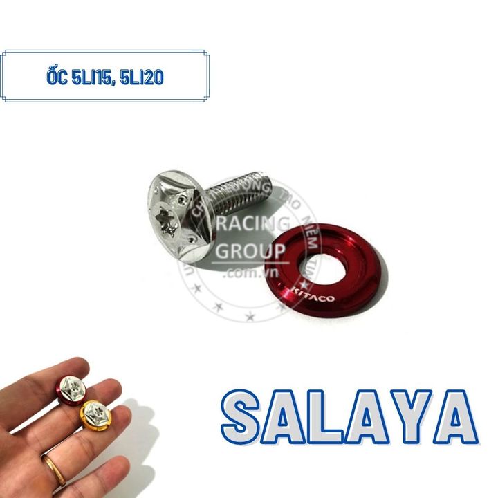 Ốc Salaya inox 5li15, 5li20 đầu dù gắn các vị trí tương thích trên xe máy