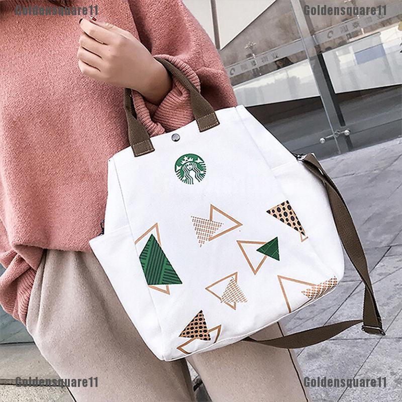 [GOLDENS] 1 x Women starbucks canvas shoulder bag handbag messenger bags