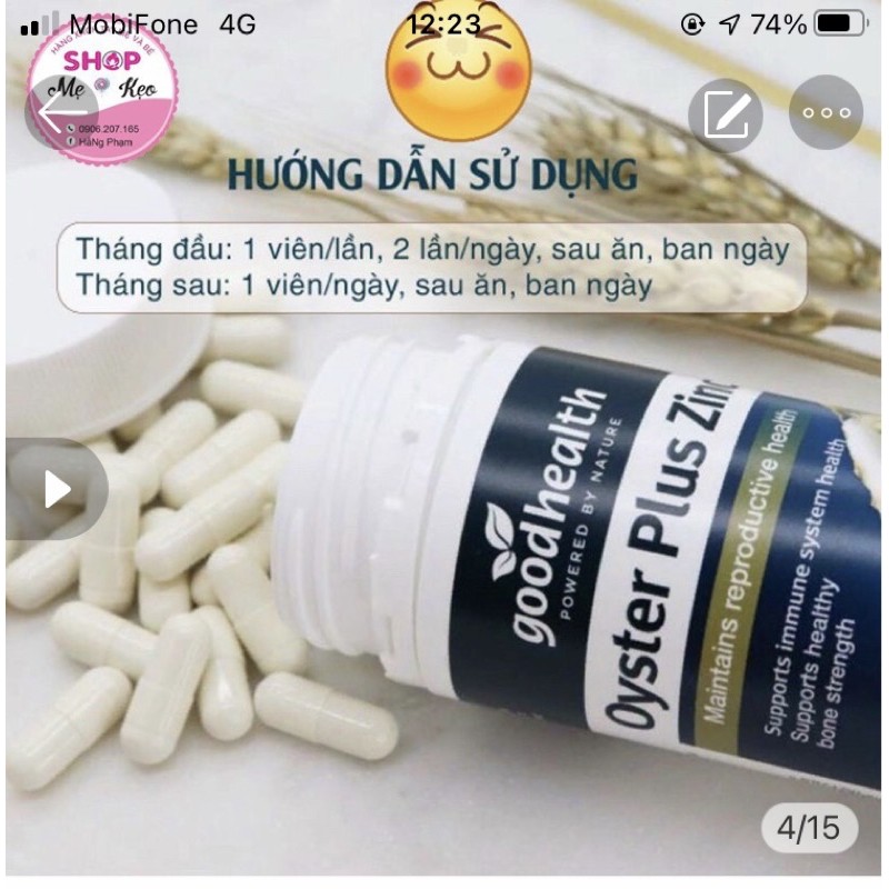 Tinh chất hàu, tăng thụ thai, bổ tinh trùng, bổ trứng Úc (56v/30v/90v) Bộ tăng thụ thai cho vợ chồng mong con