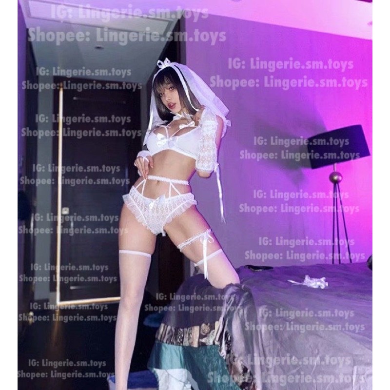 LL1159 Cosplay Cô Dâu • Đủ Phụ Kiện Kèm Set • Cosplay Sexy  • Nội Y Mặc Nhà Gợi Cảm | BigBuy360 - bigbuy360.vn