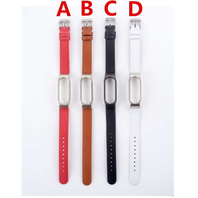 Sale 70% Dây đeo bằng da cho đồng hồ thông minh Xiaomi Mi Band 2, C Black + B  brown Giá gốc 120,000 đ - 19b53-1 + 2