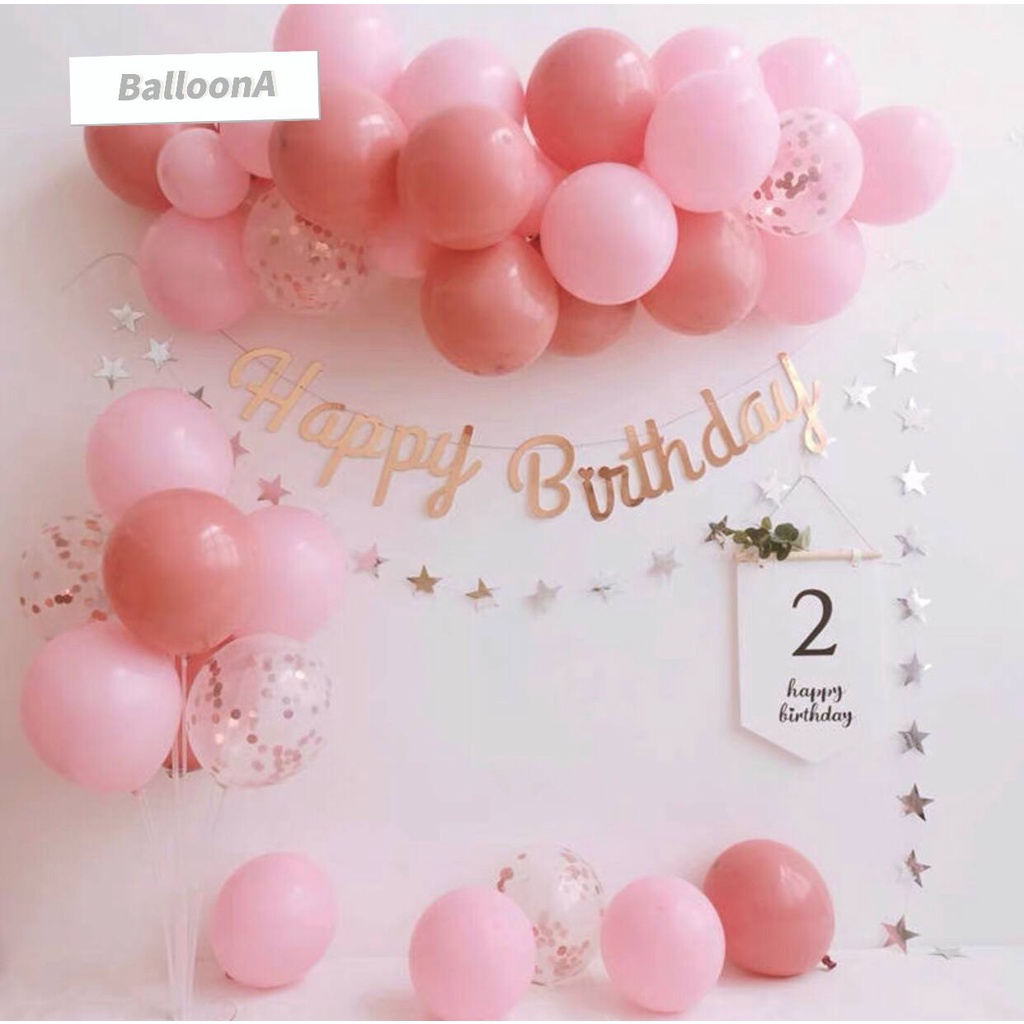 Combo bóng bay trang trí sinh nhật,happybirthday tại nhà giá rẻ,set up thôi nôi bé trai bé gái người lớn đầy đủ phụ kiện