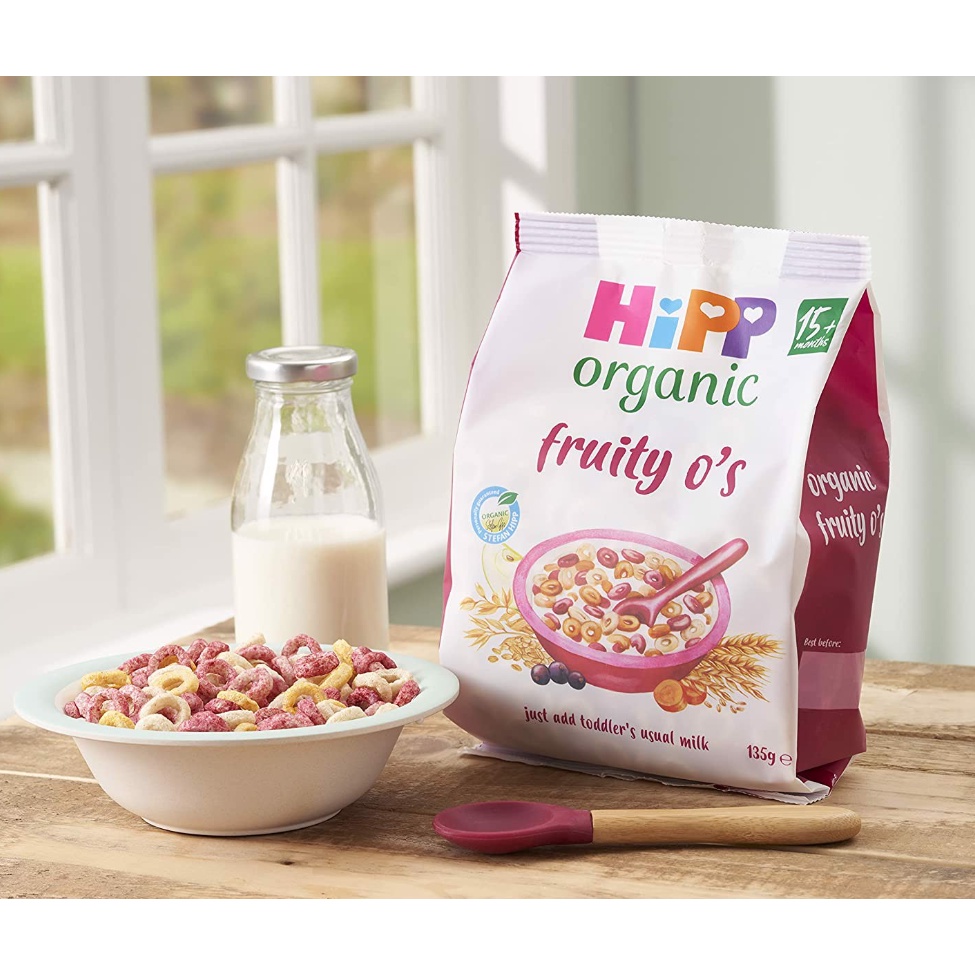 Ngũ cốc ăn sáng trái cây hữu cơ HiPP dành cho bé từ 15 tháng tuổi 135gr