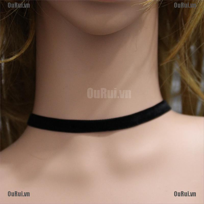 Vòng Cổ Choker Dây Nhung Đen Phong Cách Gothic Thời Trang