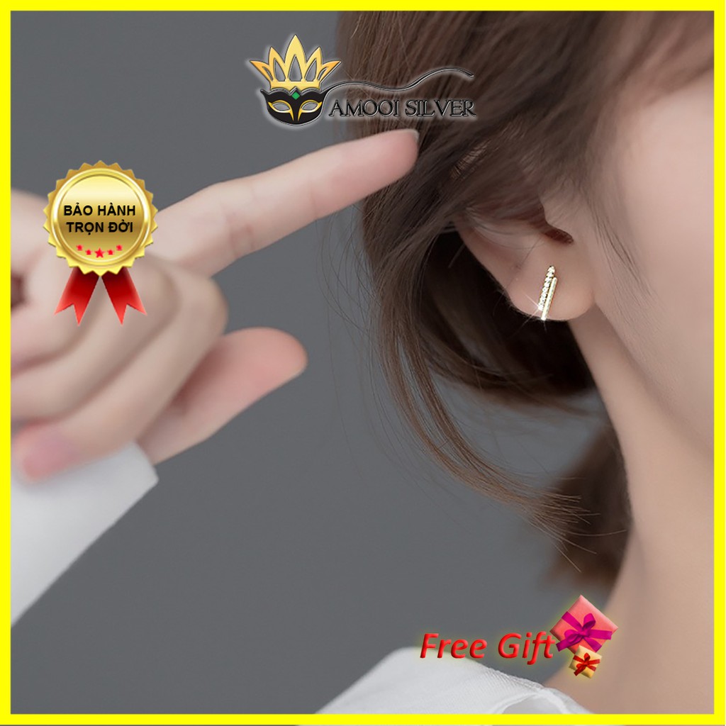 Bông tai bạc S925 tia chớp - Amooi Silver AB176