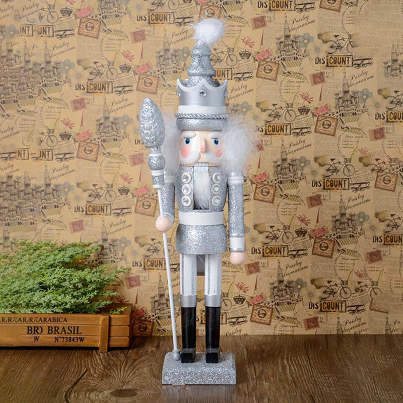 Mô Hình Tượng Gỗ Nutcracker Kích Thước 16 "kích Thước 42cm Trang Trí Giáng Sinh