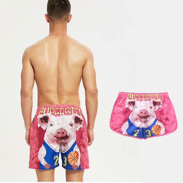 Quần Đi Biển Đôi - Quần Đùi Đôi - Thời Trang Đôi Mùa Hè - Quần Short Cặp Đôi SQ220 Pink Piggy