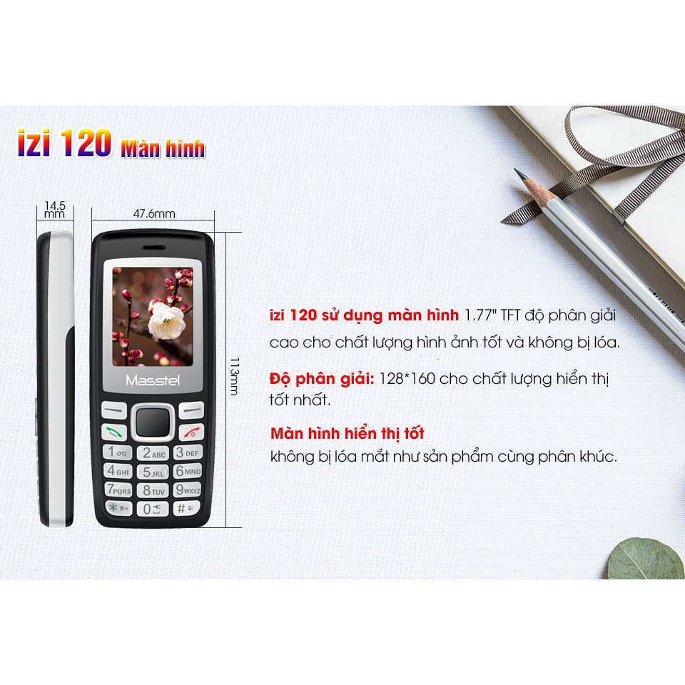 [Mã ELFLASH5 giảm 20K đơn 50K] Điện Thoại izi 120 Hàng Nhập Khẩu | BigBuy360 - bigbuy360.vn