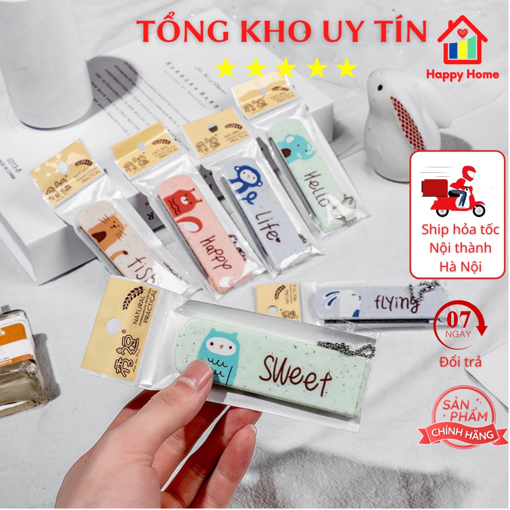 Gương lược chải tóc cầm tay mini cho nữ dễ thương Happy Home