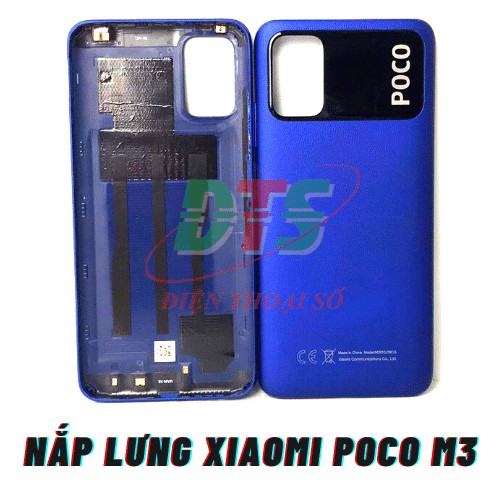 Nắp lưng sau xiaomi poco m3 màu xanh ,vàng, đen